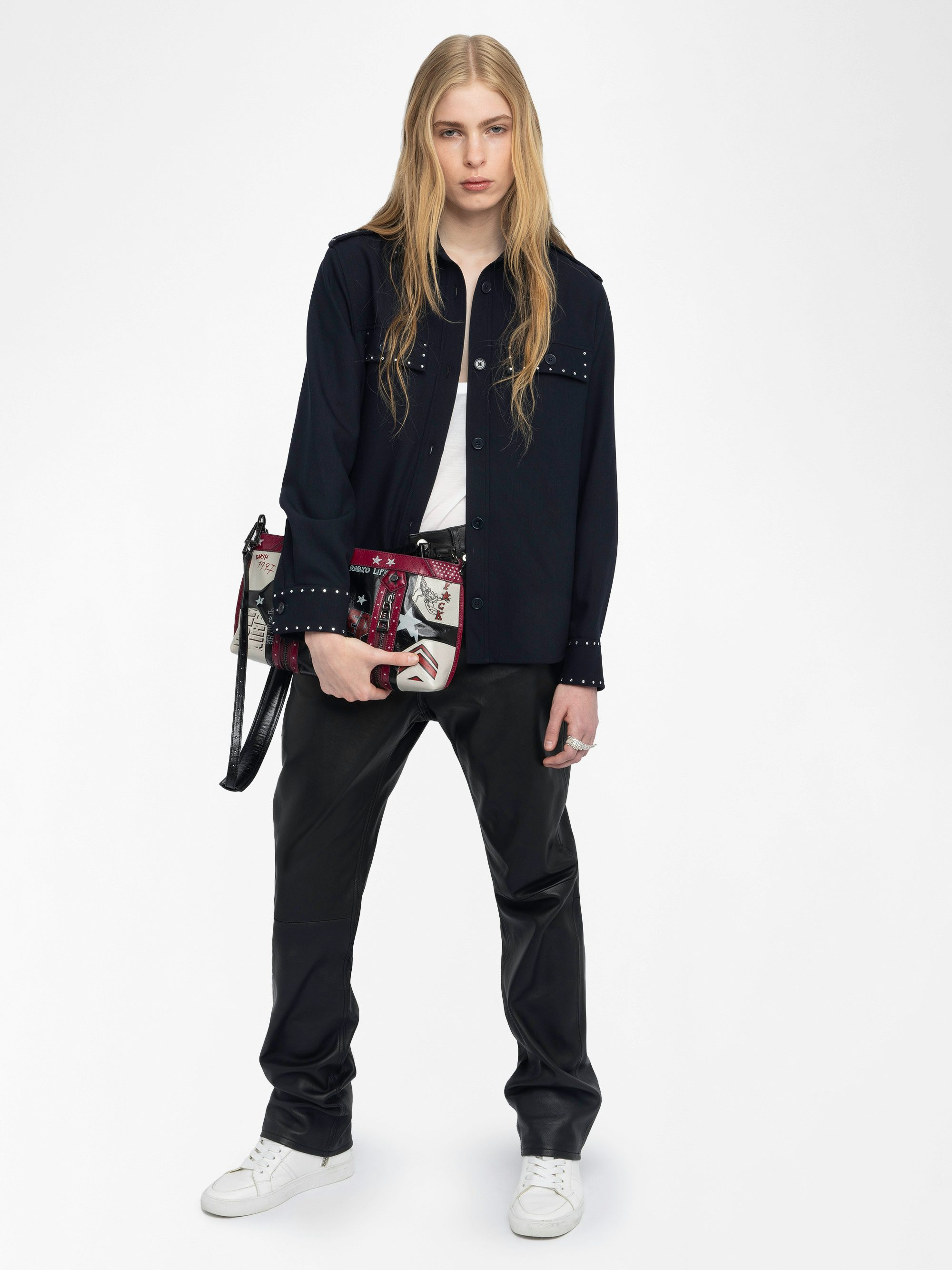 Taskam Overshirt - Tailored overshirt with rhinestones.